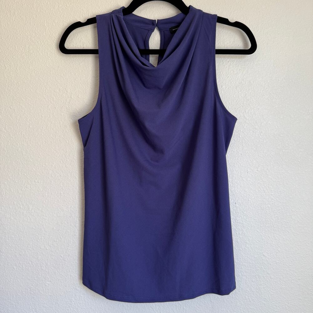 NWT Universal Standard XS Crepe Jersey Cowl Neck Tank Top Blouse Purple Career
